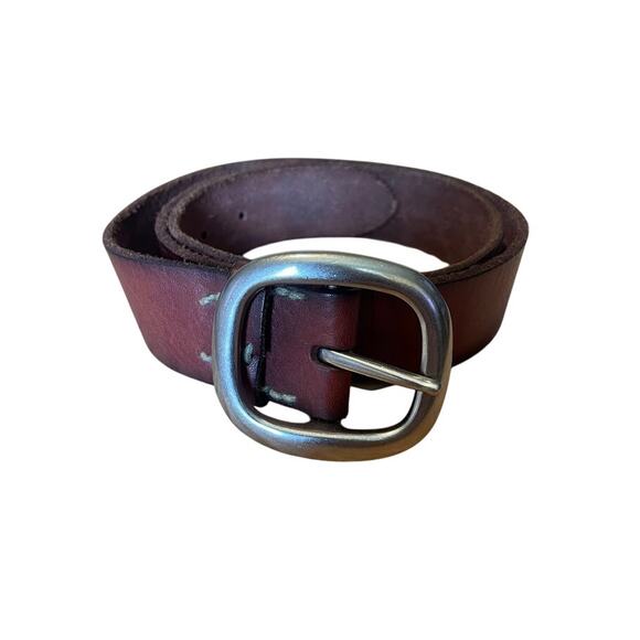 American Eagle Outfitters Accessories - American Eagle Brown Geniue Leather Belt Silver Buckle Western Womens Size Small